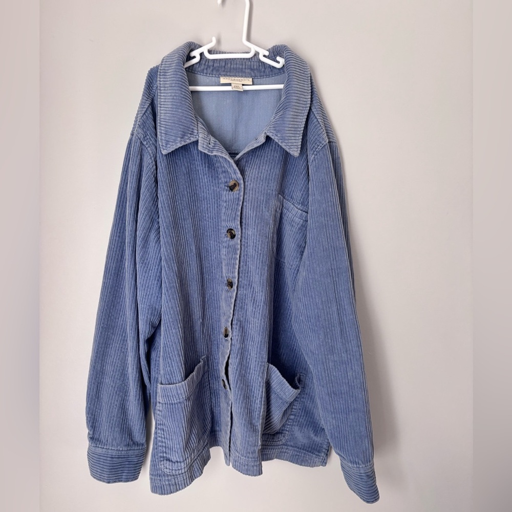 Appleseed's Soft Blue Button Down Top Light Weight Petite Size XLP